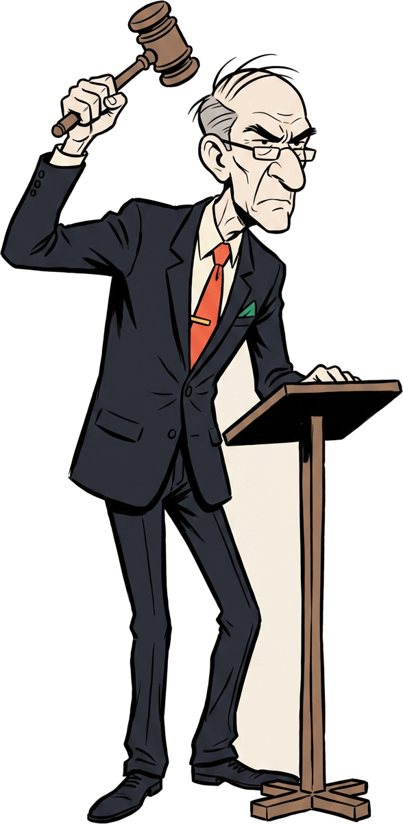 Pointe striking the gavel